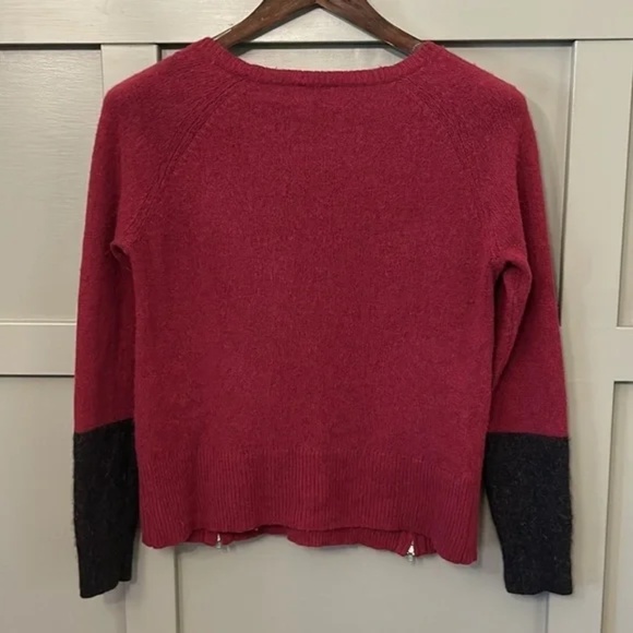 Eileen Fisher Yak Merino Wool Sweater Zipper Detail Colorblock Sleeve Size XS - Picture 9 of 10